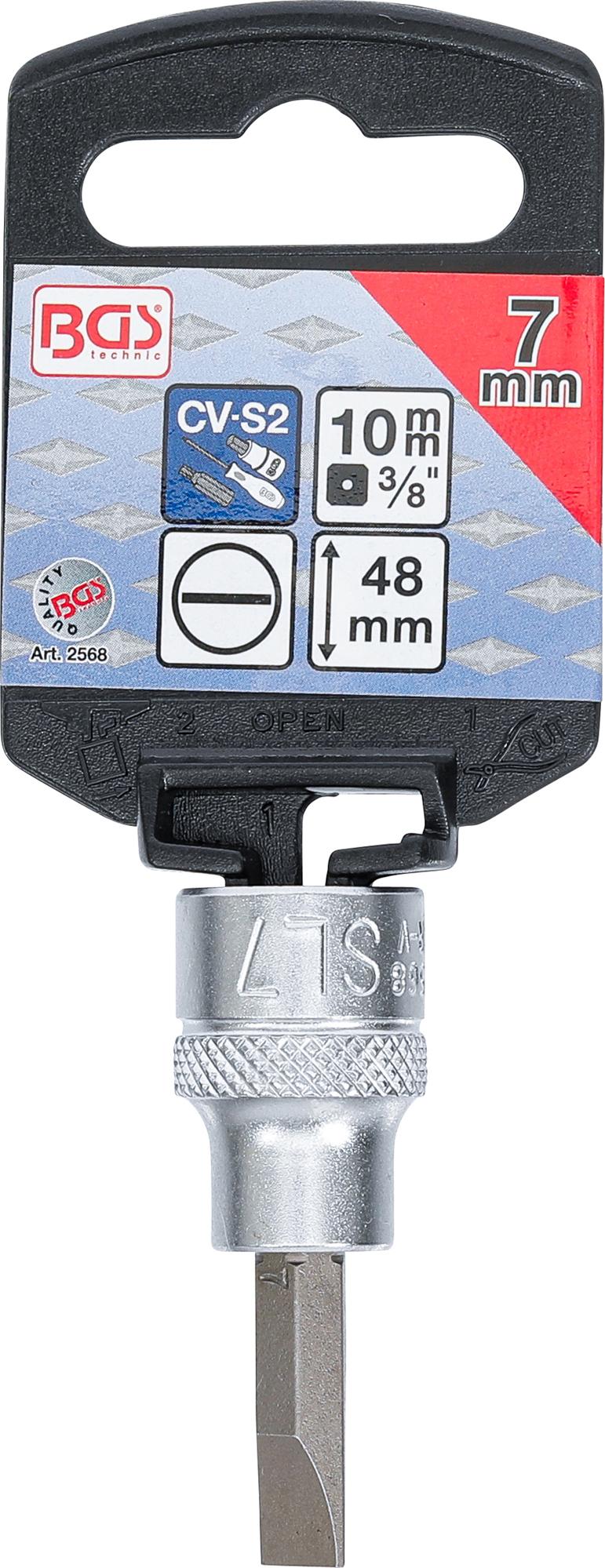 BIT SOCKET | 10 MM (3/8") DRIVE | SLOT SL 7 MM (2568)