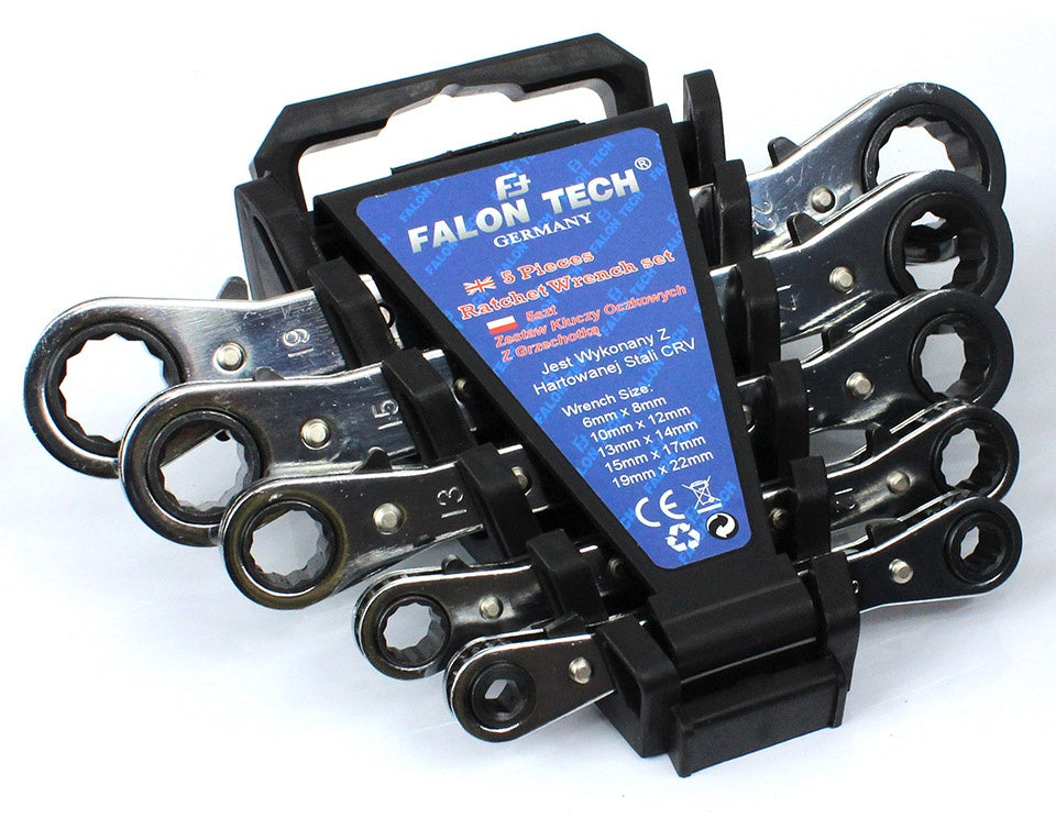 Terkšlinių dvipusių raktų rinkinys | 6x8-19x22 mm | 5 vnt. (1450V)