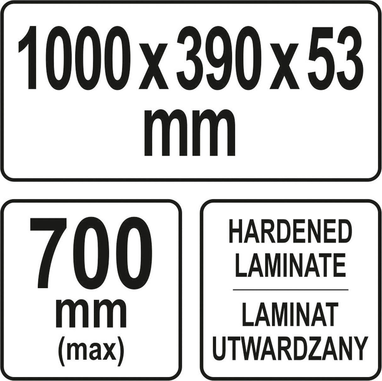 Šablonas virtuvinio stalviršio sujungimams | 1000 x 390 x 53 mm (YT-70890)