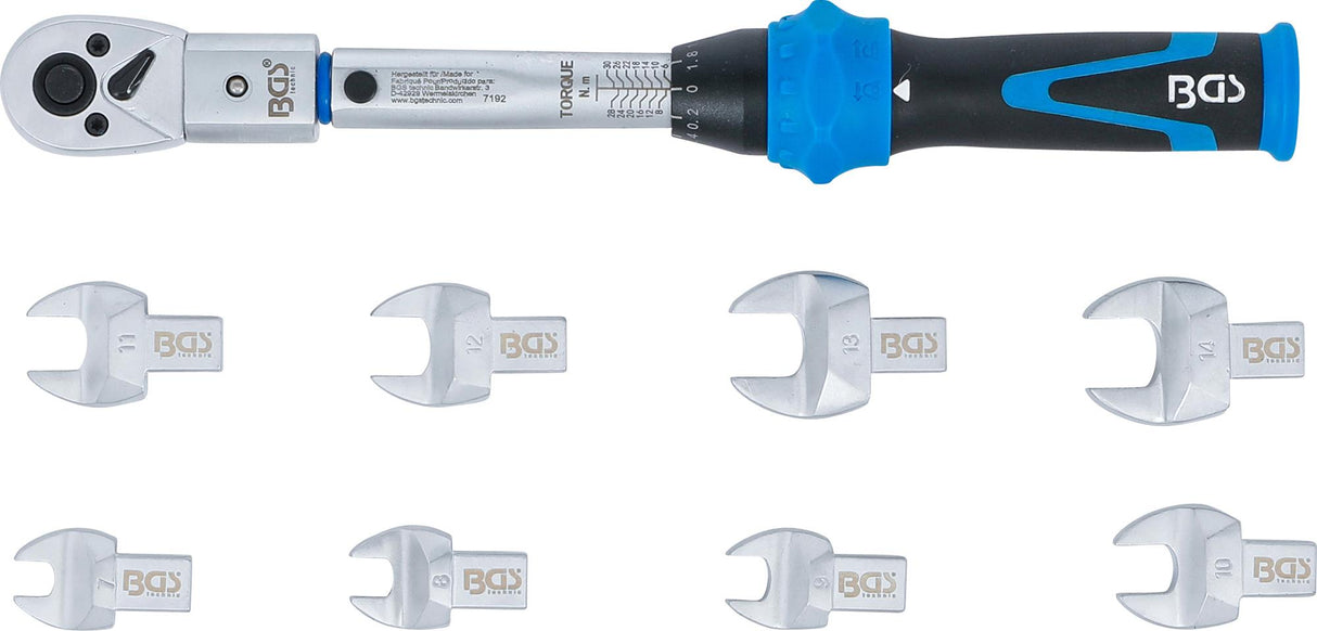 Sukimo momento veržliarakčio rinkinys | dinamometras | 6.3 mm (1/4") | 6 - 30 Nm | 10 vnt. (7192)