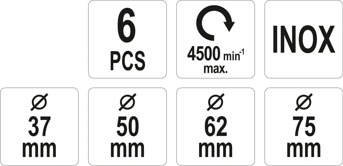 Šepečių rinkinys su kotu | nerūdijantis plienas | INOX | 6 vnt. (YT-47593)