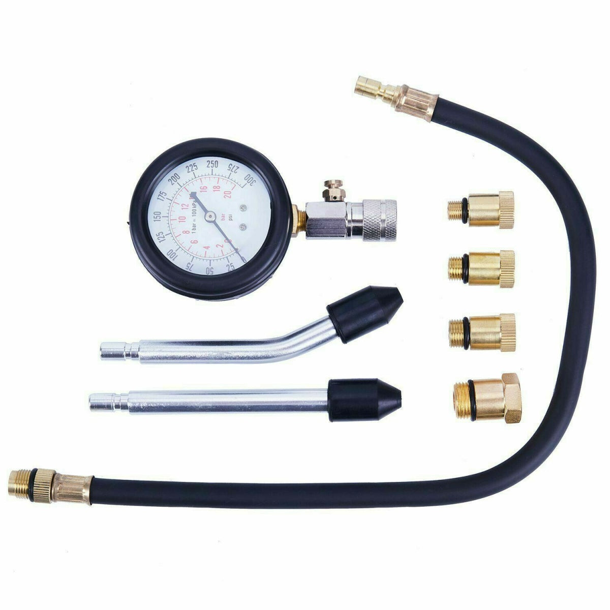 Kompresijos matuoklis | benzininis | su antgaliais | 8 vnt. (JC-8015)