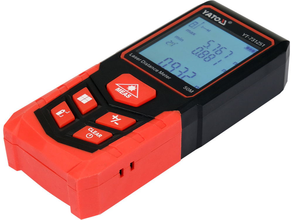Lazerinis atstumo matuoklis | 0,05-50 m (YT-731251)