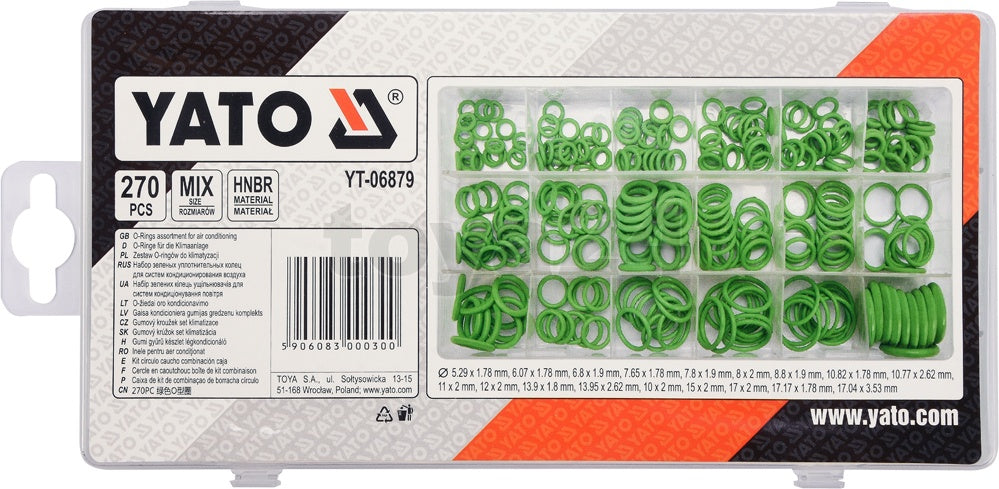 Manžetų rinkinys kondicionieriams | HNBR | 270 vnt. (YT-06879)