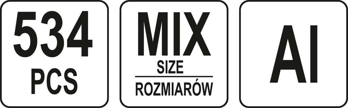 Karterio tepalo išleidimo varžtų ir aliuminių tarpinių rinkinys | 534 vnt. (YT-06862)