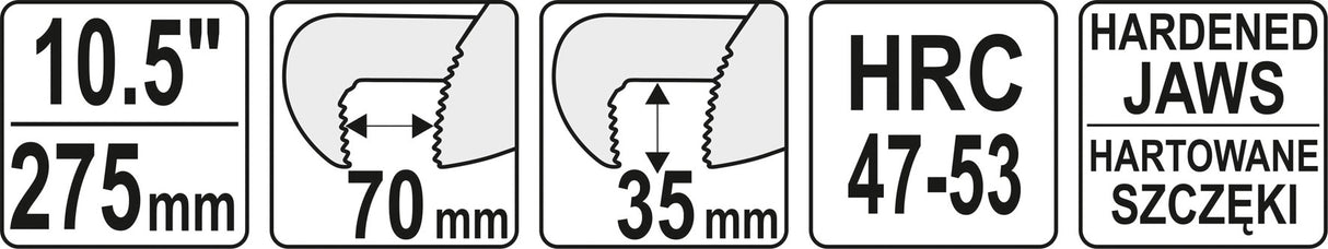 Santechninis vamzdinis raktas 275mm (10.5") (YT-22002)