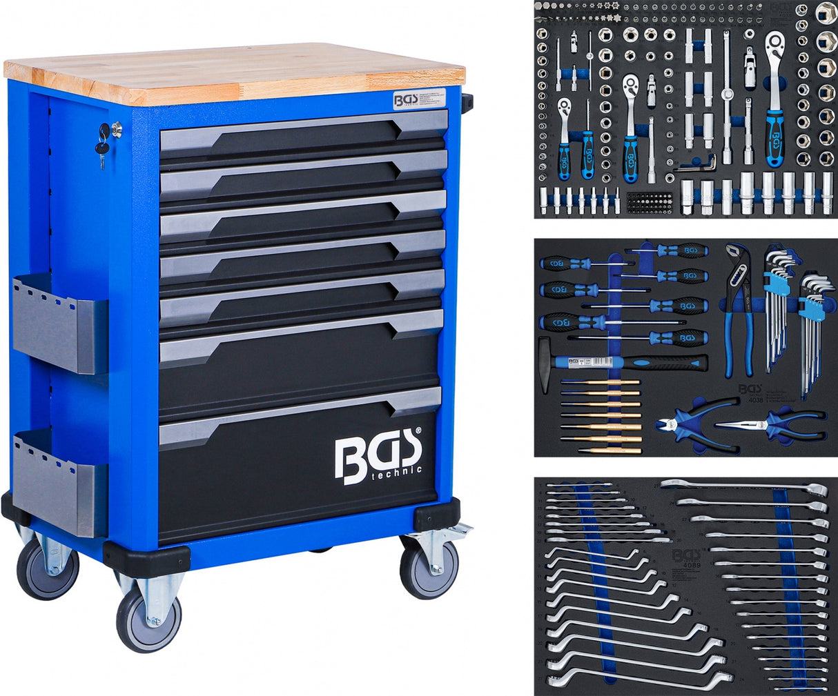 Tool cabinet on wheels | with tools | 7 drawers | 263 pcs (6066)