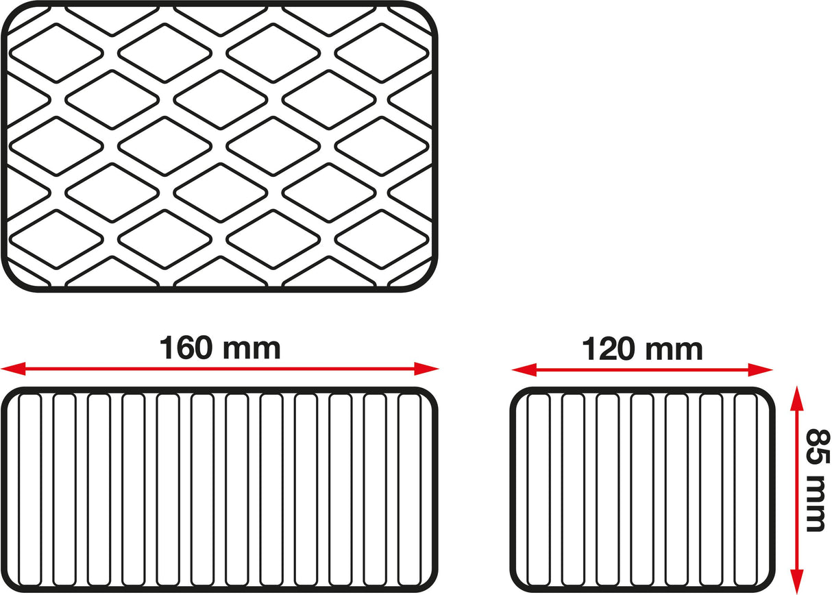 Guminis padas | auto keltuvams | 160 x 120 x 80 mm (6483)
