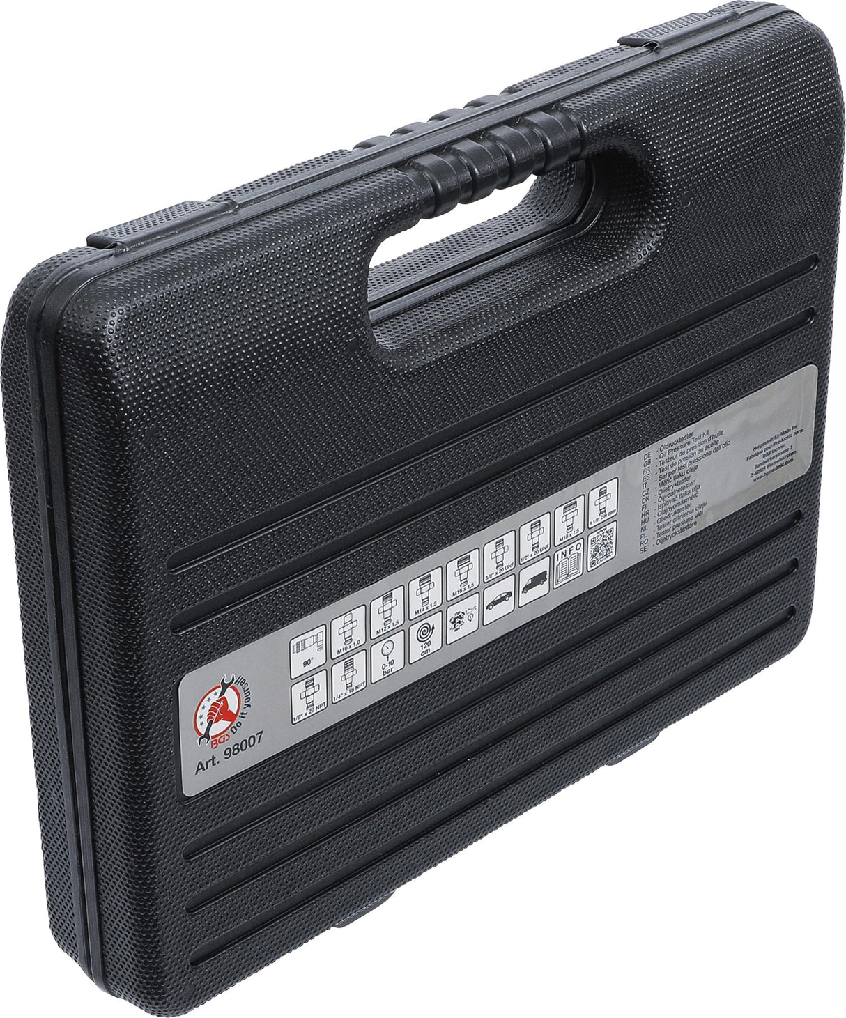 Tepalo slėgio/spaudimo matuoklis su ilga žarna ir adapteriais (98007)