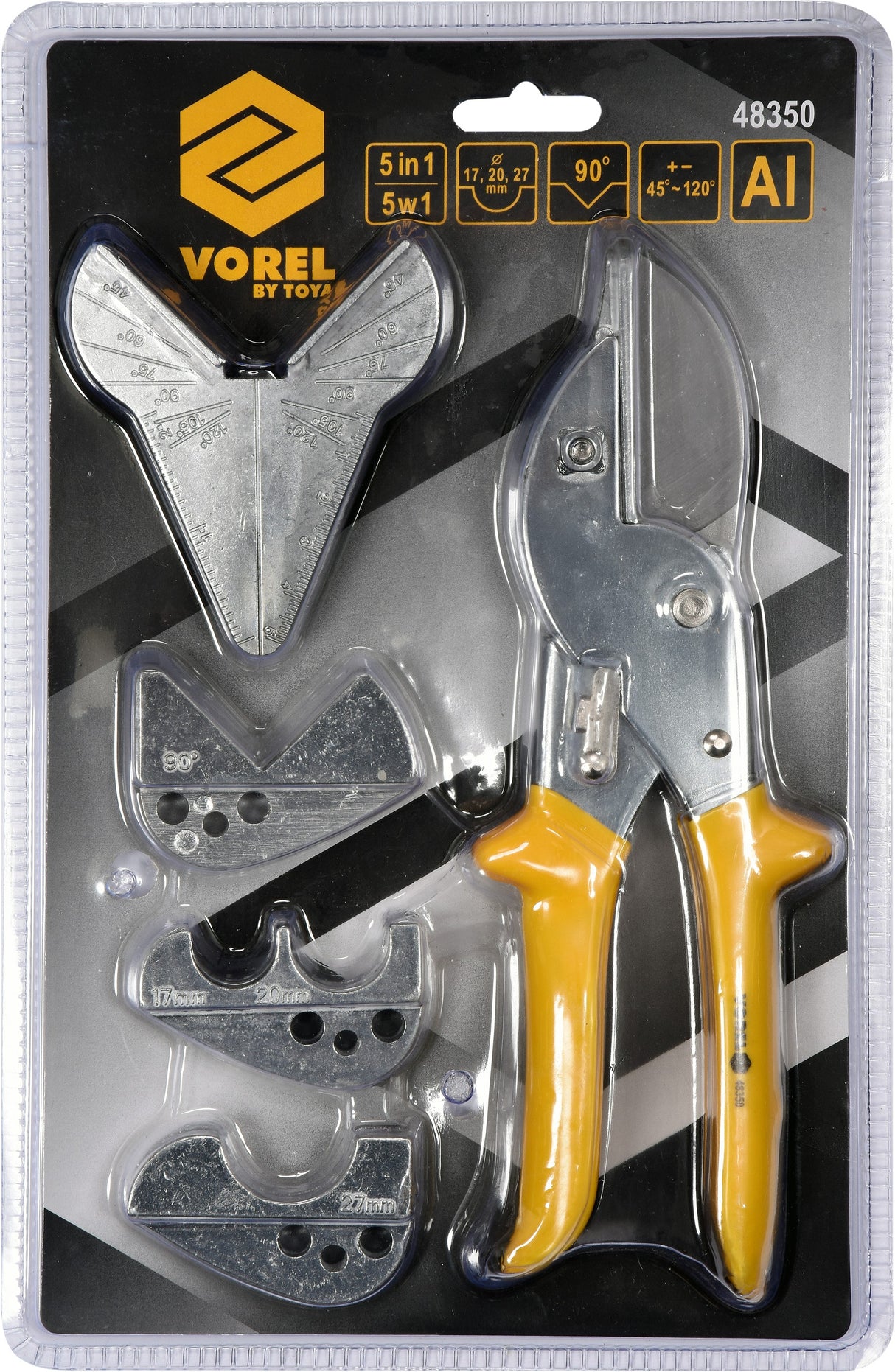 Žirklės kampinės plasmasiniams ir guminiams profiliams | 5 IN 1 (48350)