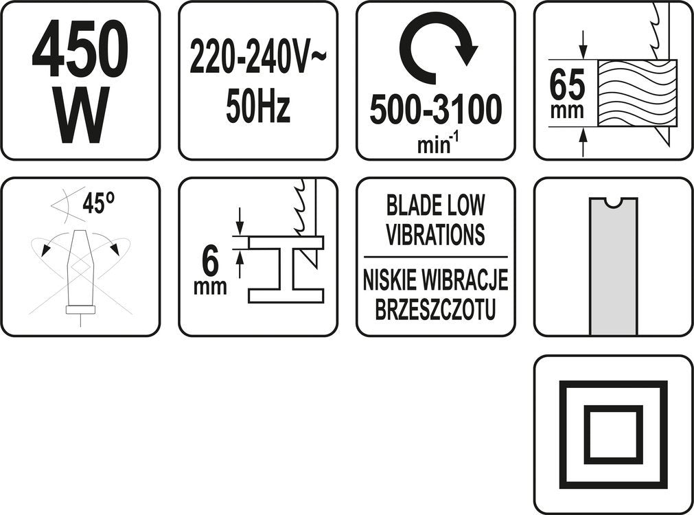 Elektrinis siaurapjūklis | labai maža vibracija | 450W (YT-82274)