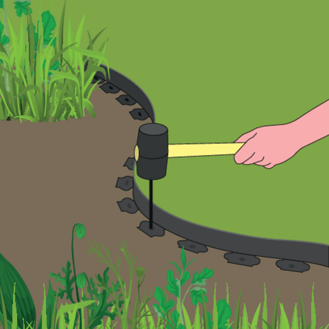 Vejos / sodo apvadai | su smeigtukais | 40 mm 10 m | 20 vnt. (88710)