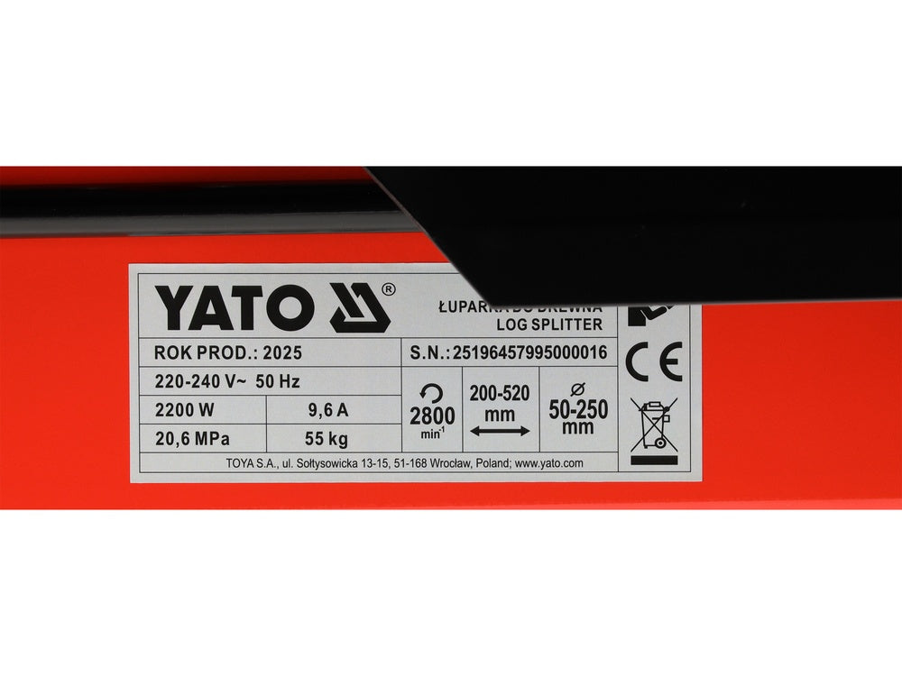 Malkų skaldyklė elektrinė | 2200W | 5 ton (YT-79950)