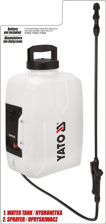 Purkštuvas akumuliatorinis | 2 viename | 18V / be akumuliatoriaus (YT-86211)