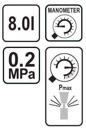 Purkštuvas su manometru | 8 l (89520)
