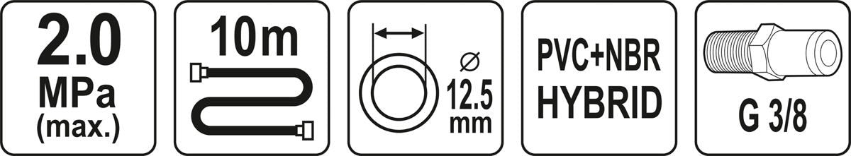Pneumatinė žarna | Hybrid | 12,5 mm x 10 m (YT-24236)