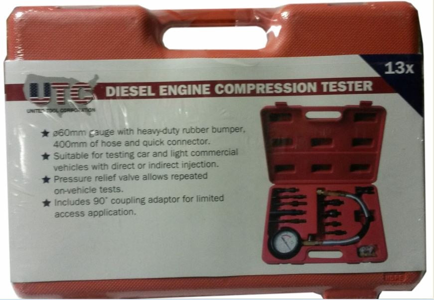 Dyzelinis kompresijos matuoklis su adapteriais (VGR8008)