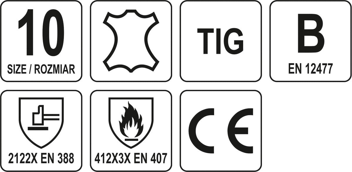 Suvirinimo pirštinės TIG | B tipas (YT-74820)