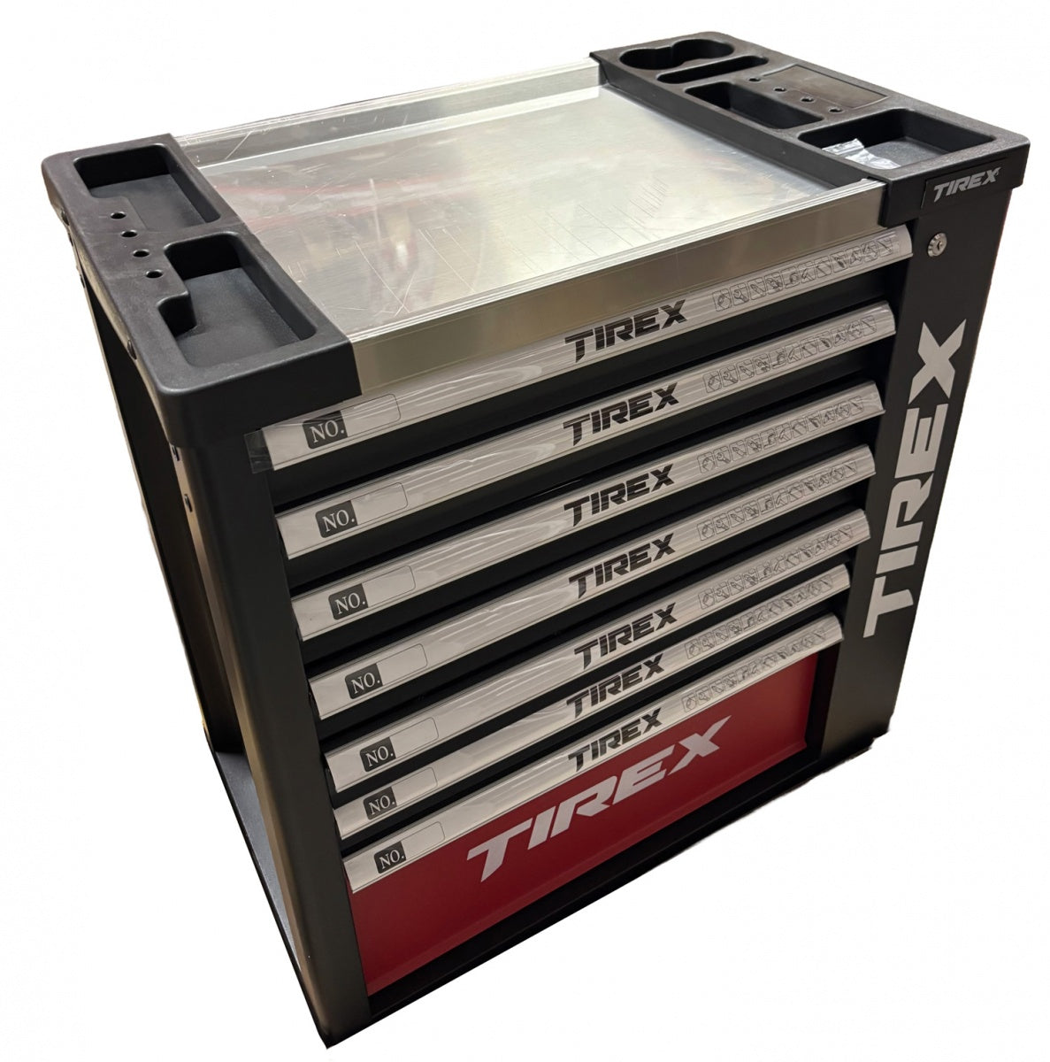 Įrankių spintelė ant ratukų | metalinis starviršis | su įrankiais | 7 stalčiai / 1 durelės | 322 įrankiai (H7002)