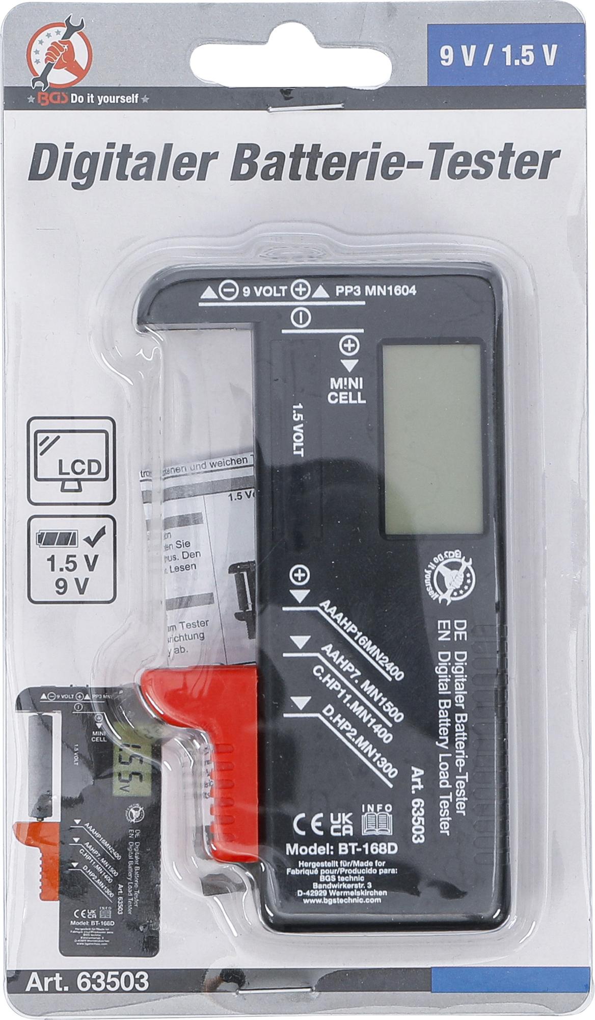 Цифровой тестер нагрузки батареи | 1,5 V / 9 V