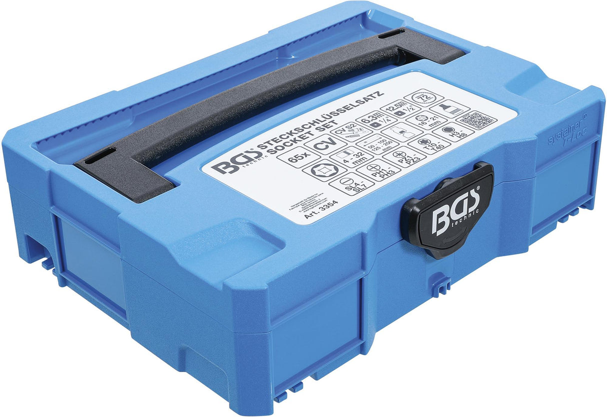 Įrankių rinkinys | 6,3 mm (1/4") / 12,5 mm (1/2") | BGS systainer® lagamine | 65 vnt. (3354)