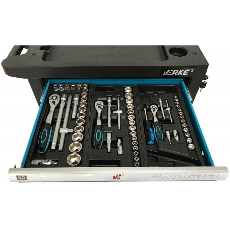 Įrankių spintelė ant ratukų | su įrankiais | 7 stalčiai (H7005)