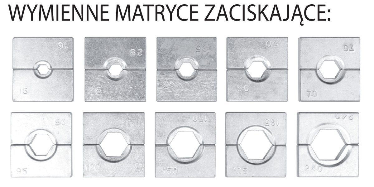 Hidraulinis kraštų užspaudimo įrankis | 16-300 mm² | 20 t (YT-22862)