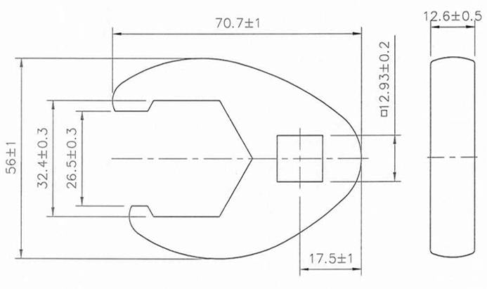 Raktas varnos koja | 12,5 mm (1/2") | 32 mm (1757-32)
