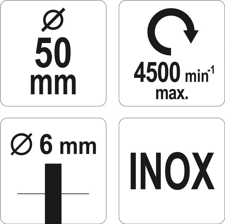 Šepetys puodo tipo su kotu | nerūdijantis plienas | INOX | 50 mm (YT-47497)