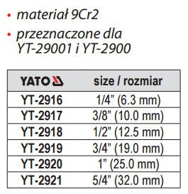 Sriegpjovė | 1" (YT-2920)