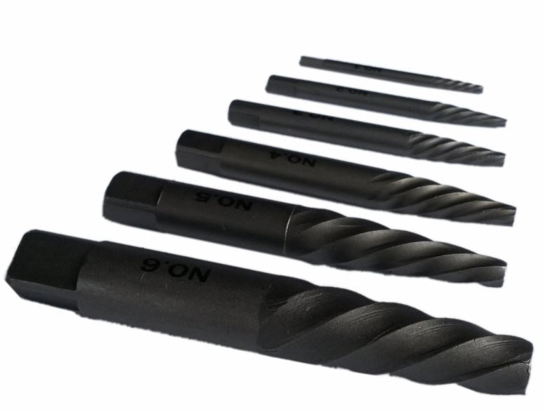 Užlūžusių varžtų išsukėjai M12, 6vnt EX-1 - EX-6 (HAN53545)