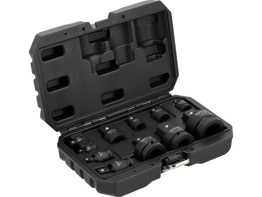 Smūginių adapterių ir šarnyrų / kardanų rinkinys | 6.3 mm (1/4") - 25 mm (1") | 11 vnt. (YT-10646)