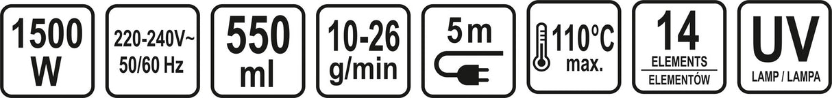 Garų šluota / garinis valytuvas | 1500 W | su UV lempa (67221V)