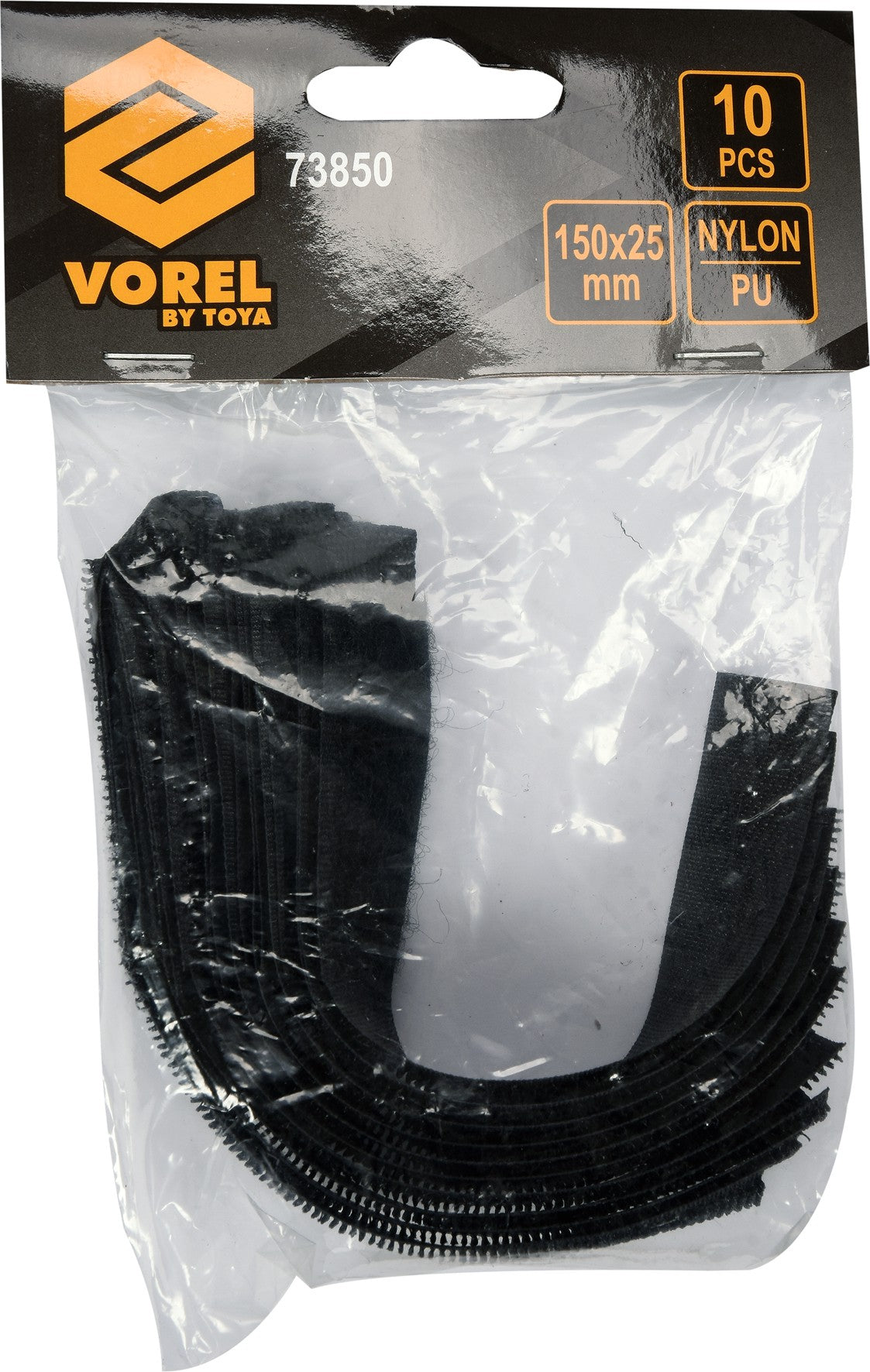 Dirželiai laidams su velcro | juodi | 150 mm / 10 vnt. (73850)