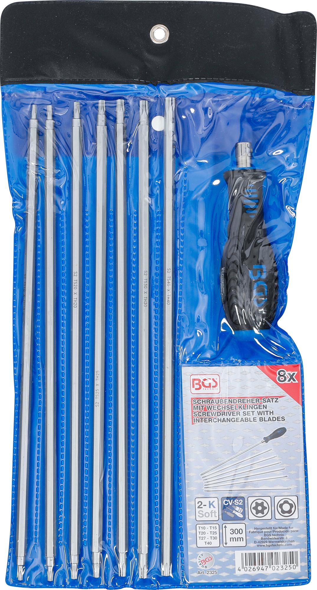 Atsuktuvų rinkinys su keičiamomis mentėmis | T-Star (Torx) / TS profilis (Torx Plus) | 8 vnt. (2325)