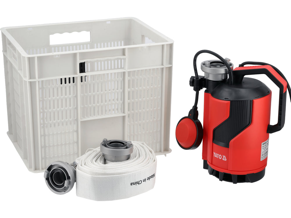 Flood protection / flood recovery kit | submersible water pump 750 W | 12000 l/h | 10 m hose (YT-85323)