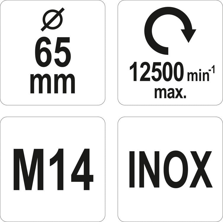 Šepetys vielinis puodo tipo | nerūdijantis plienas | INOX | M14 | 65 mm (YT-47658)