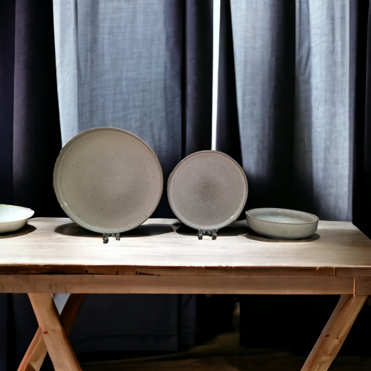 Dinnerware set STEPP | grey | ceramic | 3PCS. (STEPP)