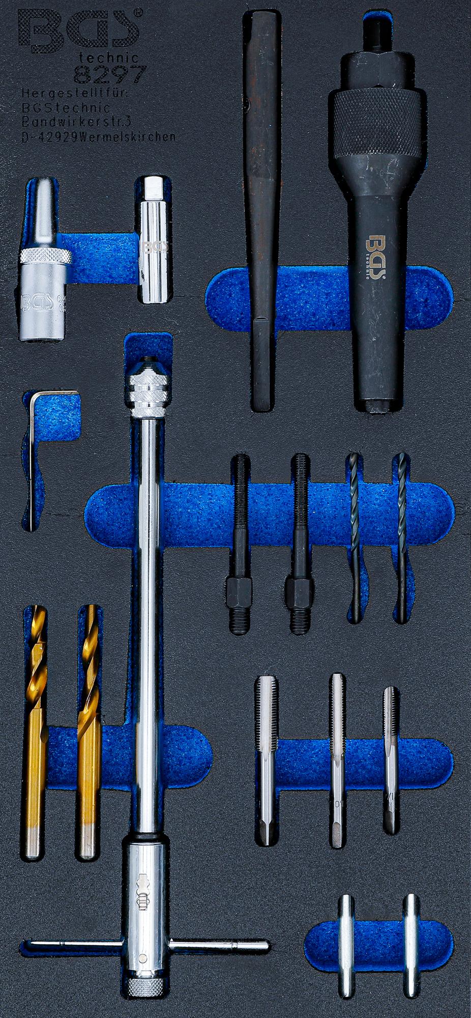 Kaitinimo žvakių išėmimo ir jų sriegio remonto komplektas | M8 / M10 | 17 vnt. (8297)