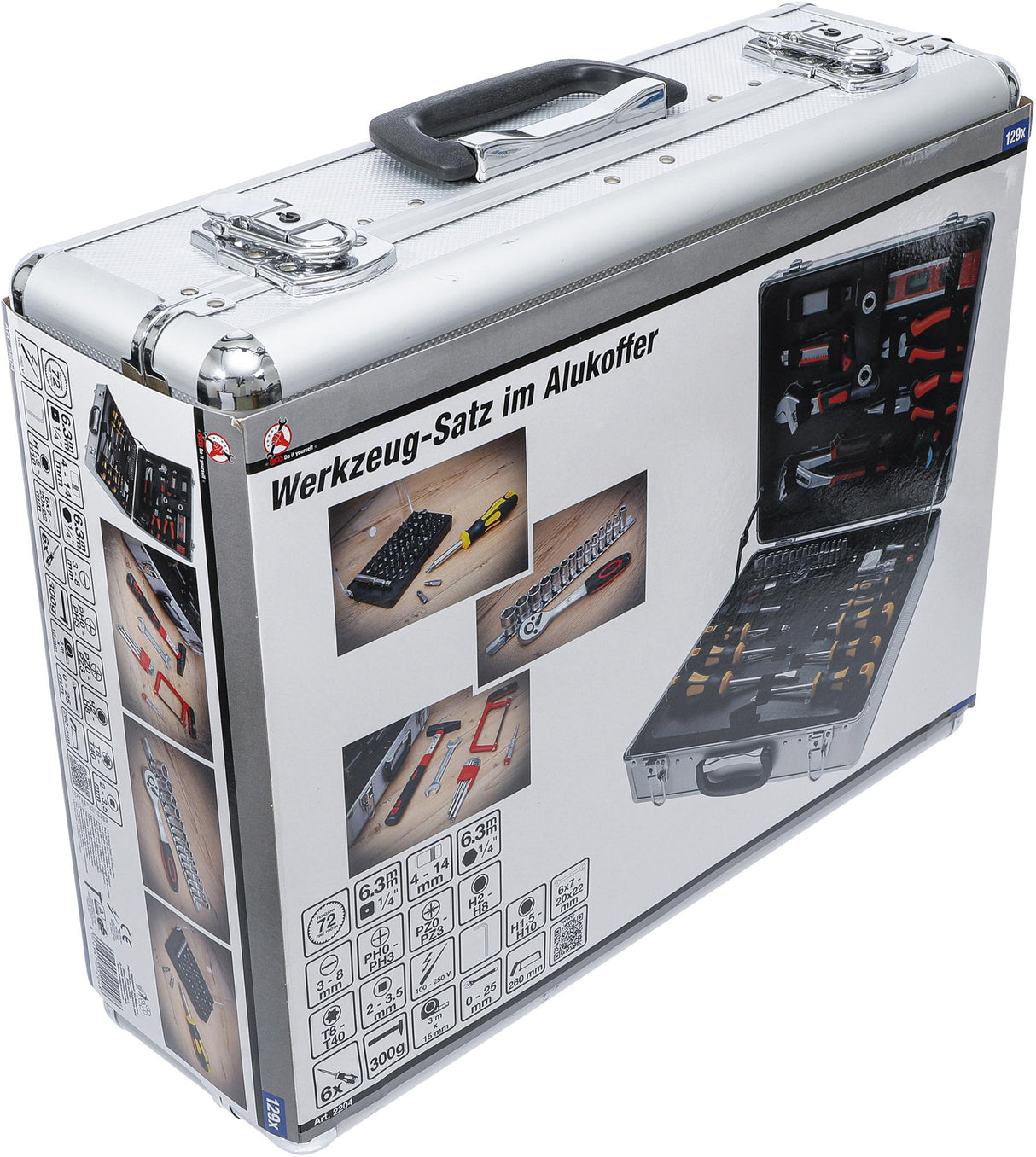 Įrankių komplektas su aliuminiu lagaminu | 129 vnt. (2204)