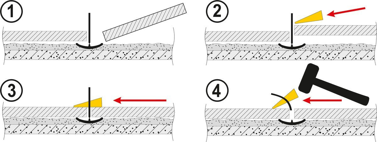 Plytelių išlyginimo sistema | 1 mm / 100 pleištų ir 300 spaustukų rinkinys kibire (04715)