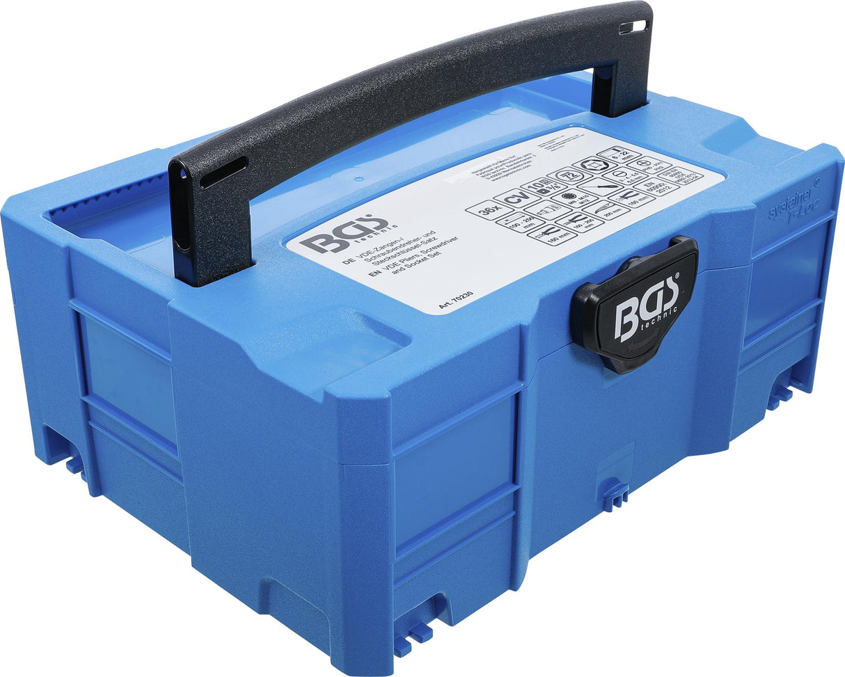 VDE replių, atsuktuvų ir lizdų rinkinys | BGS systainer® | 36 vnt. (70230)