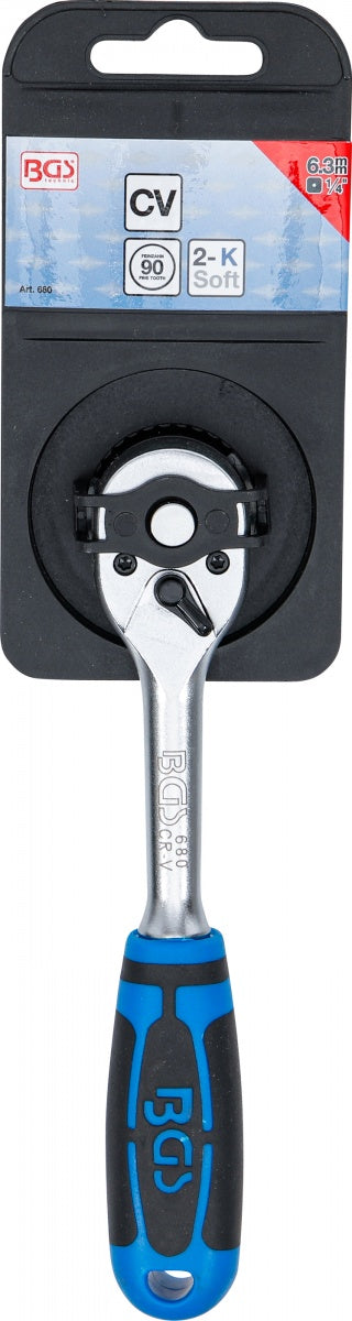 Terkšlinis raktas reversinis | tiesus | smulkūs dantukai | 6,3 mm (1/4") (680)