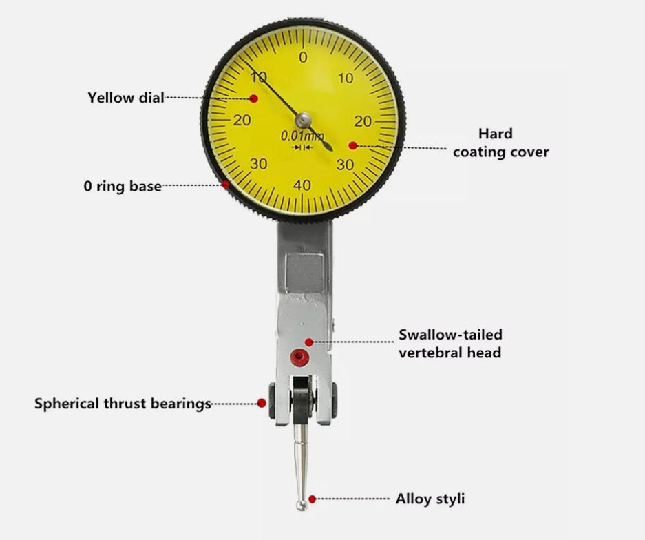 Tikslus precizinis pakreipimo svirties matuoklio indikatorius | 0,01 mm (DG2B)