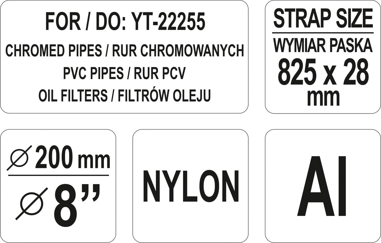 Juosta 825x28 mm YT-22255 raktui (YT-22256)
