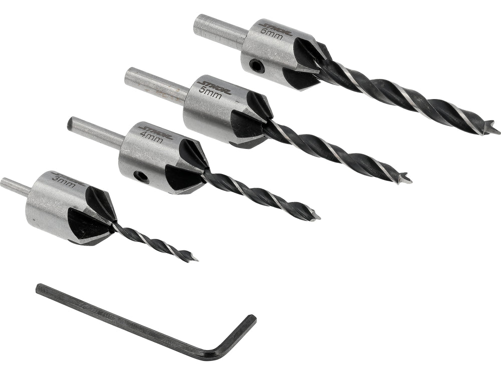 Grąžtai/frezos medžiui | 5 vnt | 3-6 mm | HSS 4241 (22720)