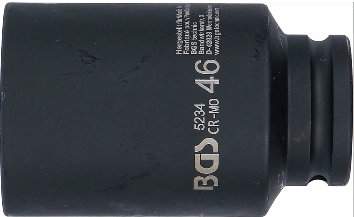 Galvutė ilga smūginė plonasienė 12 kampų | 12,5 mm (1/2") | 46 mm (5234)