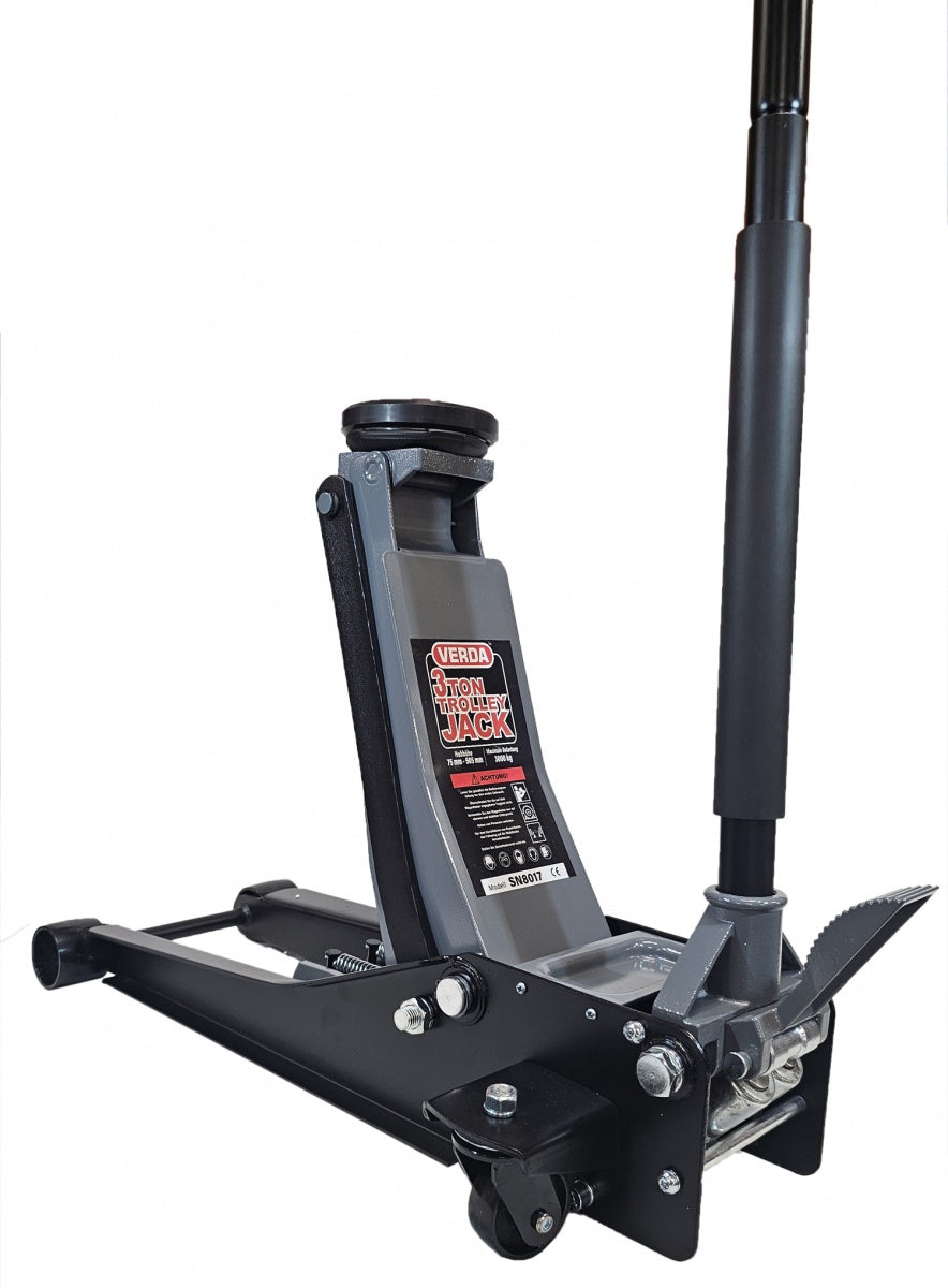 Domkratas su ratukais | su pedalu | 2 gumos | dvigubas stūmoklis | 75- 505 mm | 3.0 t (FJ25-B)