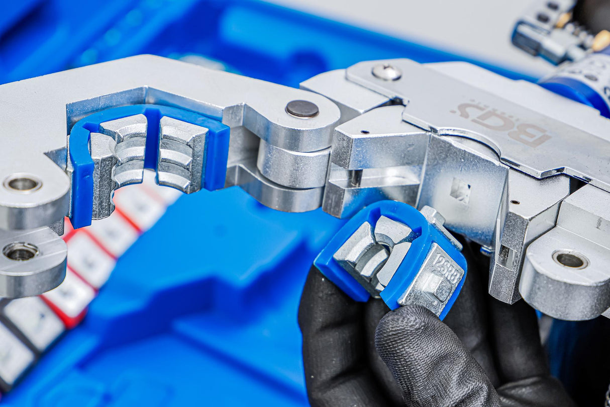 Užspaudimo replės su rinkiniu | hidraulinis | žarnų linijų jungtims (72093)