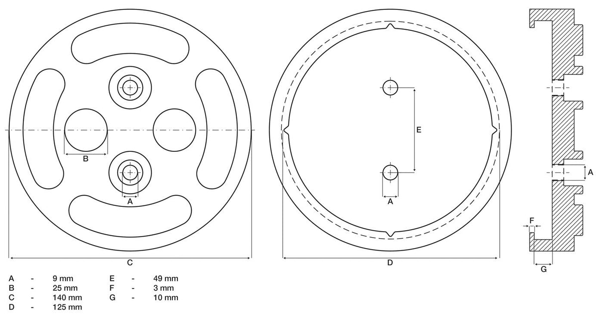 Guminis padas | auto keltuvams | Ø 140 mm (7048)